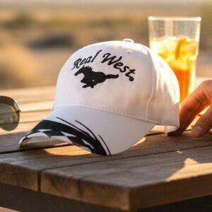 Vintage Y2K  "Real West" Motorsports Mustang Cap | AJM G.P. Flare Racing Hat